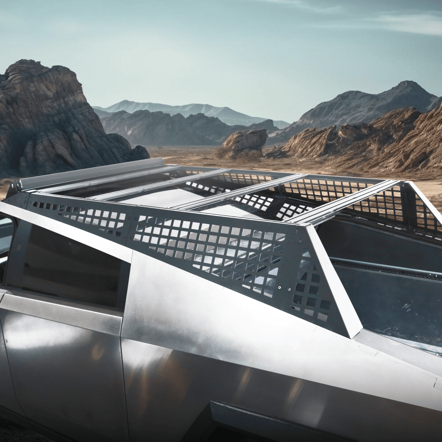 Tesla Cybertruck Overland Bed Rack System Trucks Bed Rails with Optional Light Bar